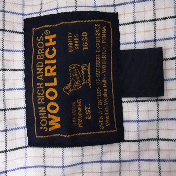 Woolrich men plaid casual button down shirt  L casual office y2k retro white - Picture 6 of 7